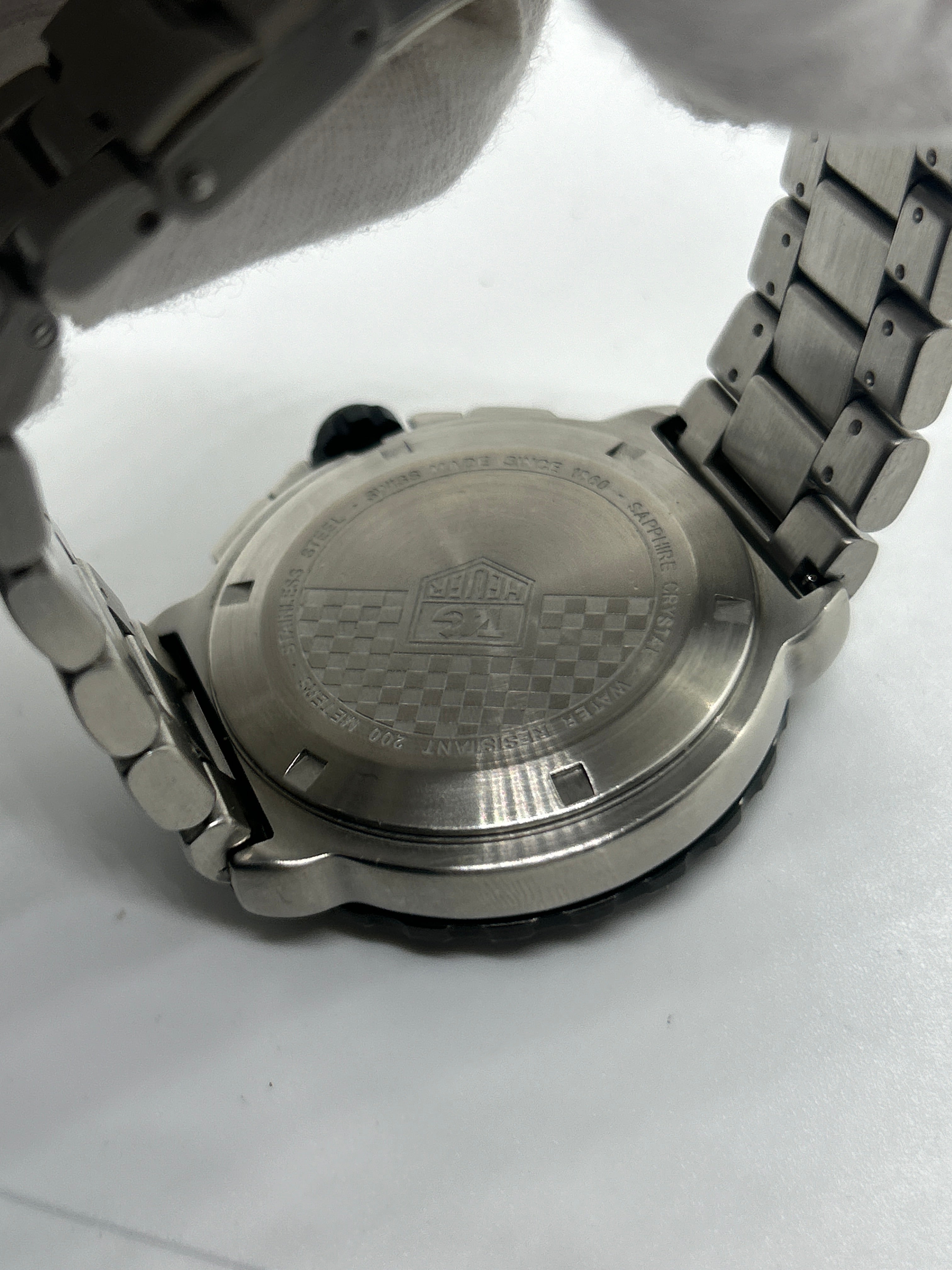 Tag Heuer CAU1116 chronograph silver watch black and red dial with box and papers