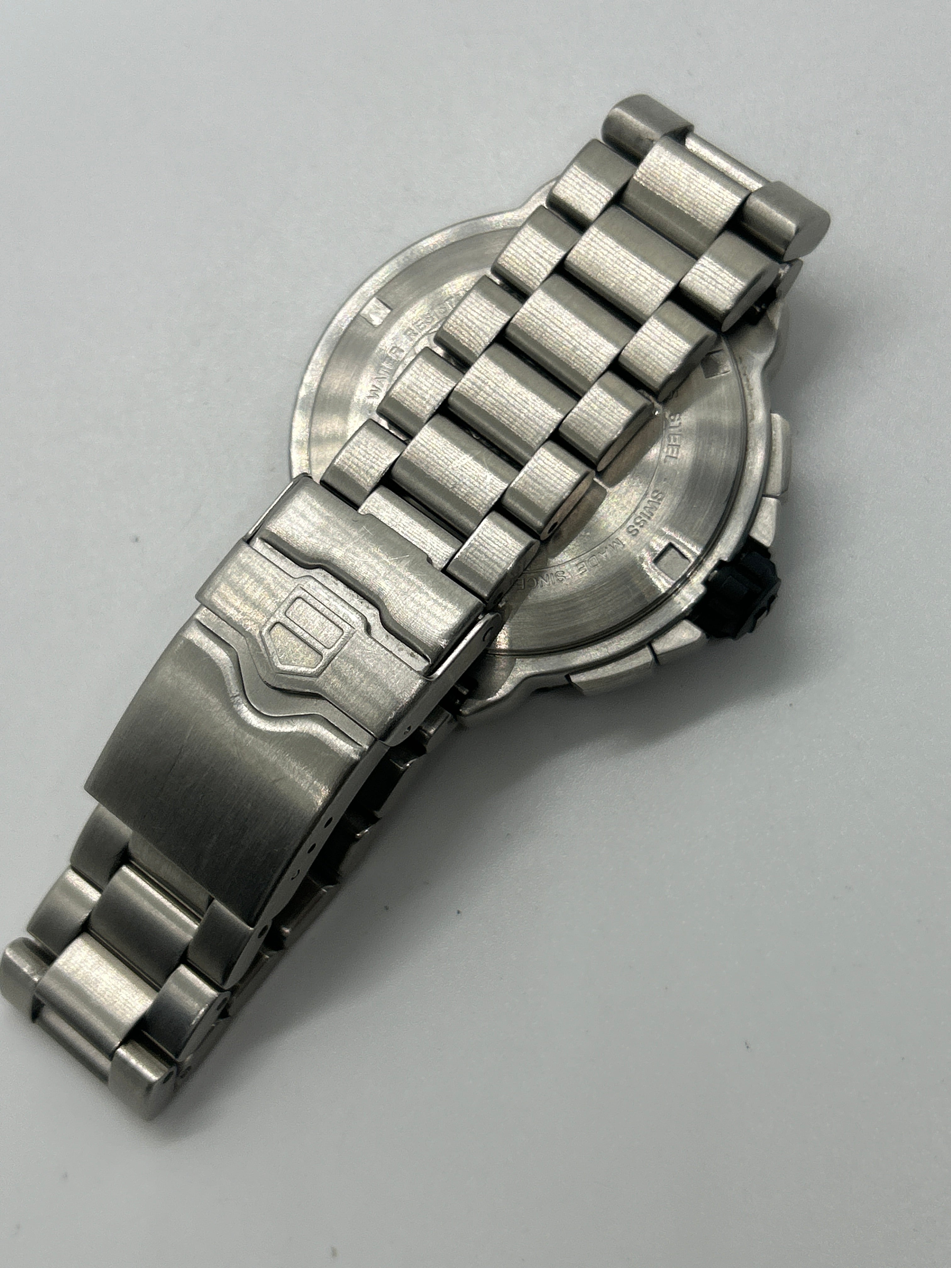 Tag Heuer CAU1116 chronograph silver watch black and red dial with box and papers