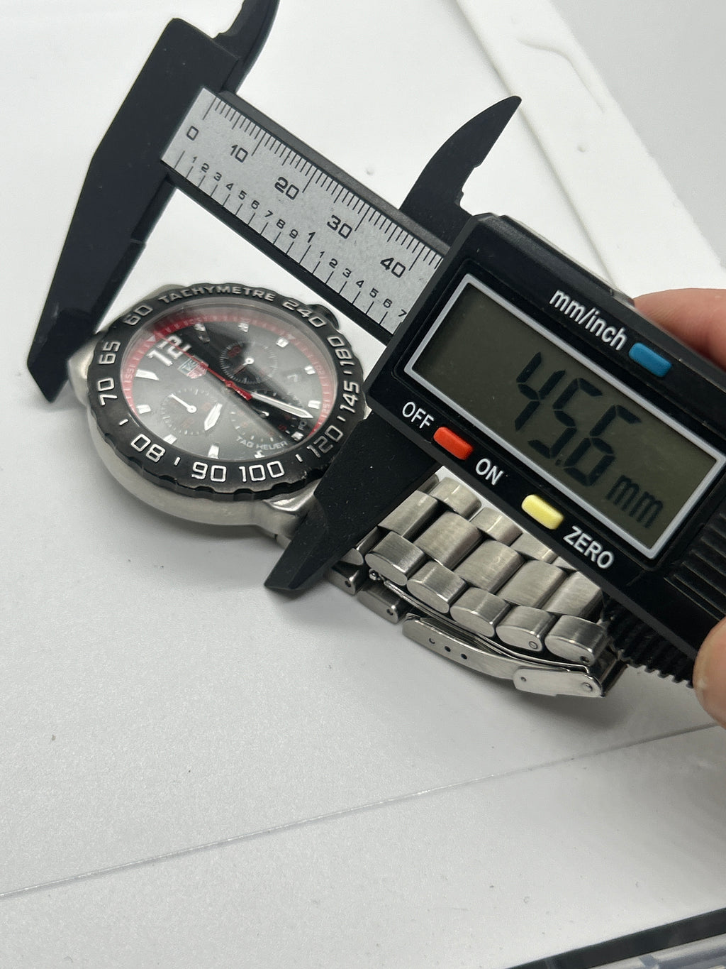 Tag Heuer CAU1116 chronograph silver watch black and red dial with box and papers