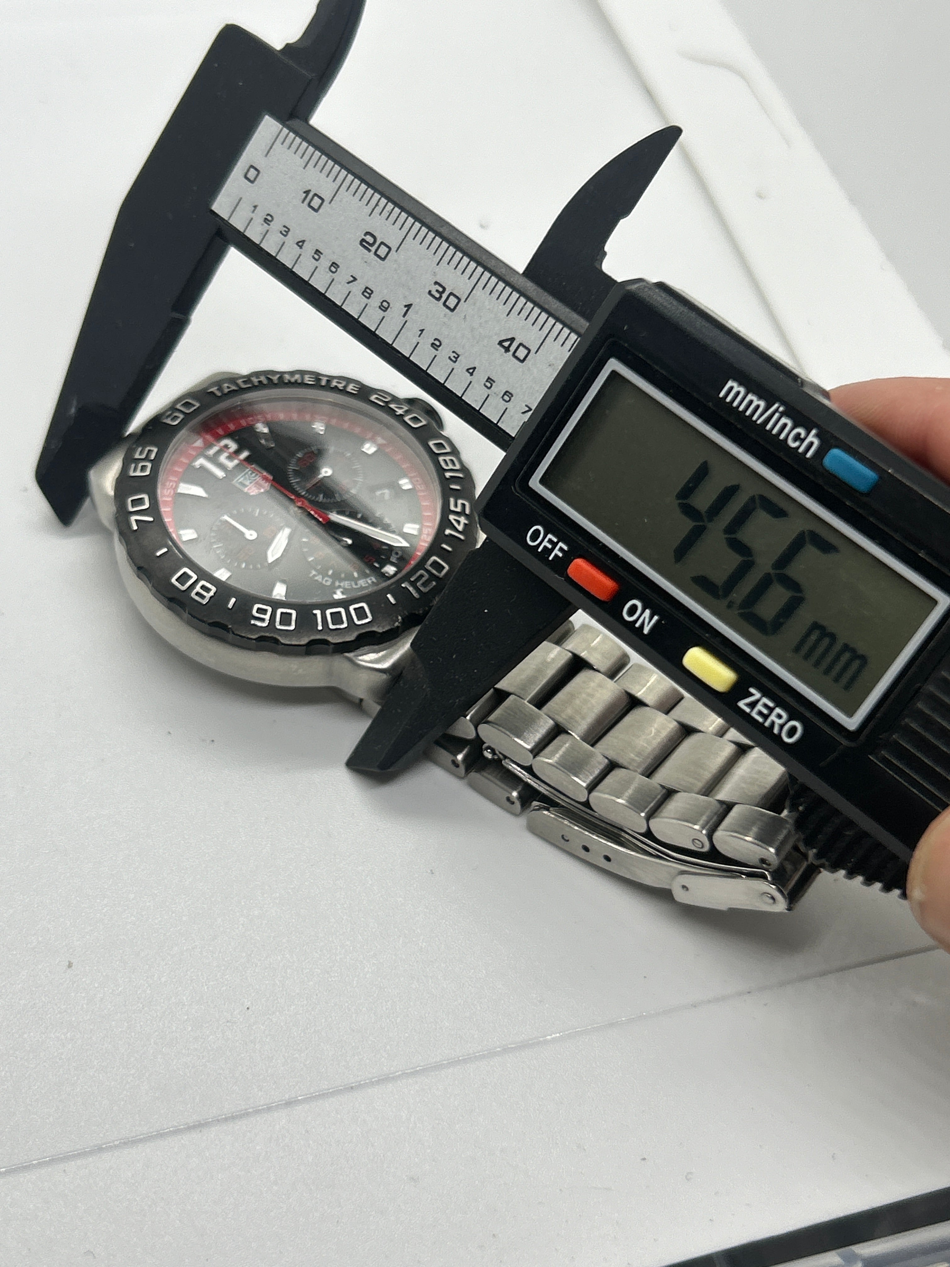 Tag Heuer CAU1116 chronograph silver watch black and red dial with box and papers