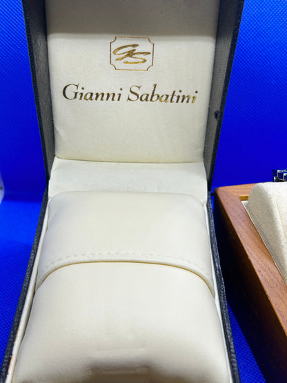 Gianni Sabatini two tone silver black calendar date watch with box