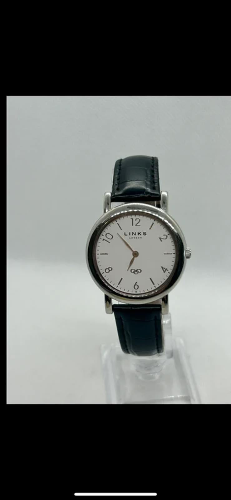 Links of London ladies quartz watch silver and black with box and papers