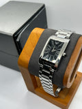 Unisex sized Emporio Armani  silver and black watch box and spare links