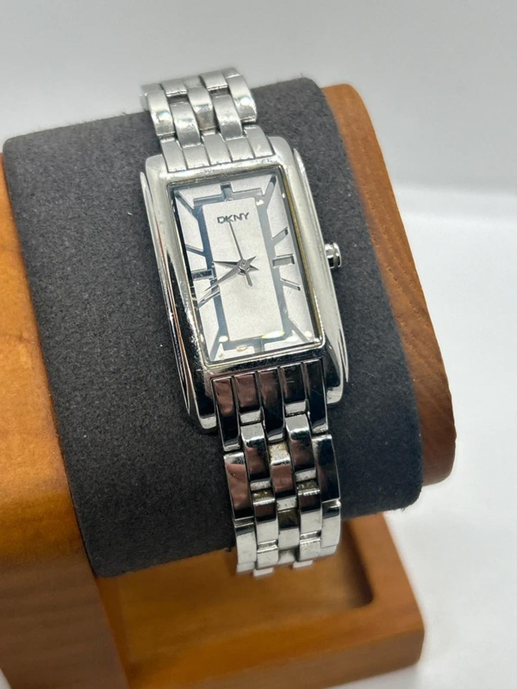 Ladies DKNY tank shape watch white dial