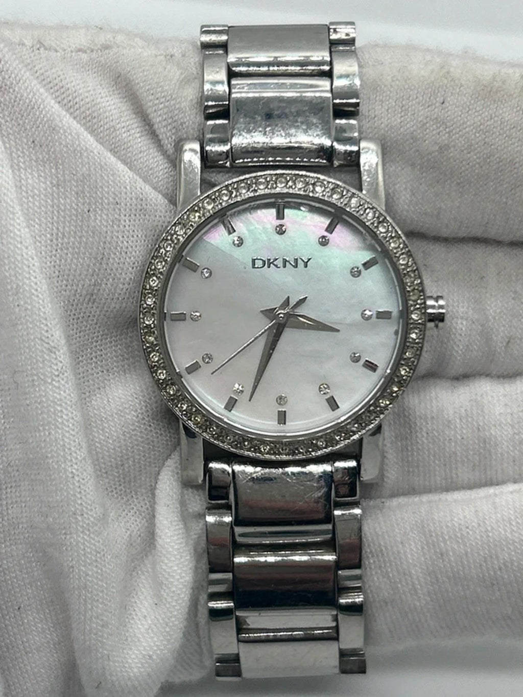 Ladies DKNY silver watch white dial silver bracelet