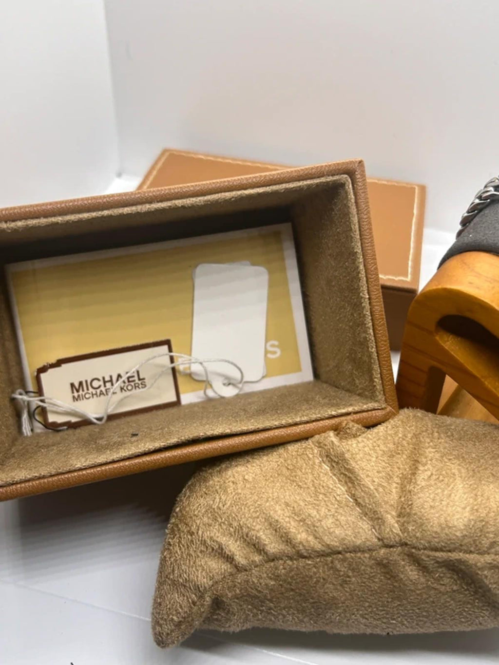 Ladies small Michael Kors tank watch with box and papers