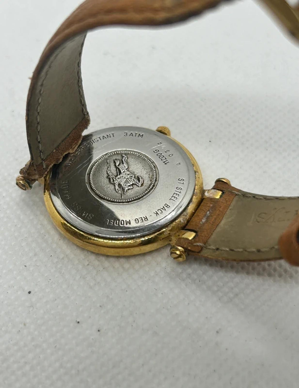 Vintage ladies Burberry quartz gold plated watch with nova check pattern