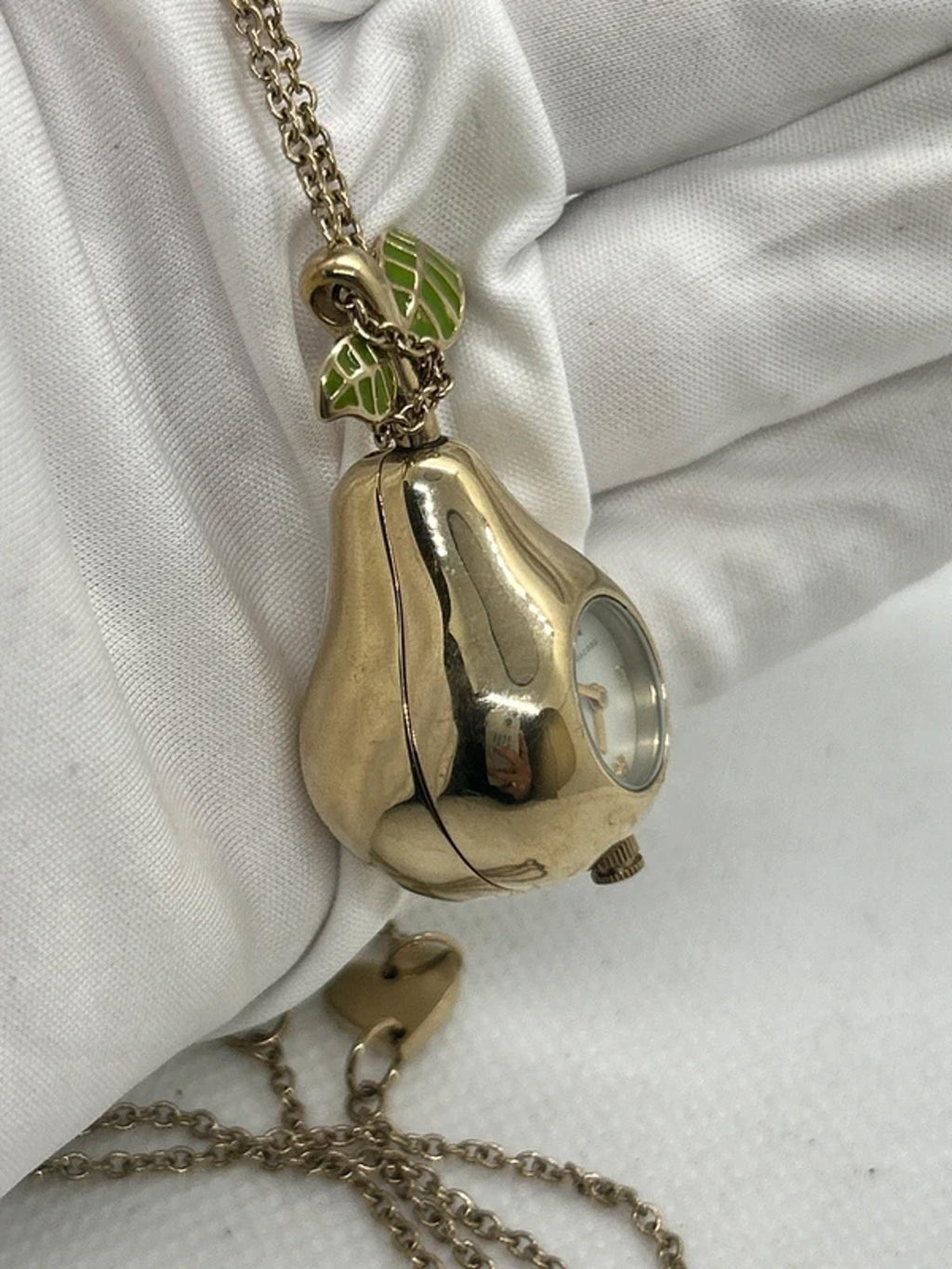 Marc Jacobs gold pear watch necklace pendant