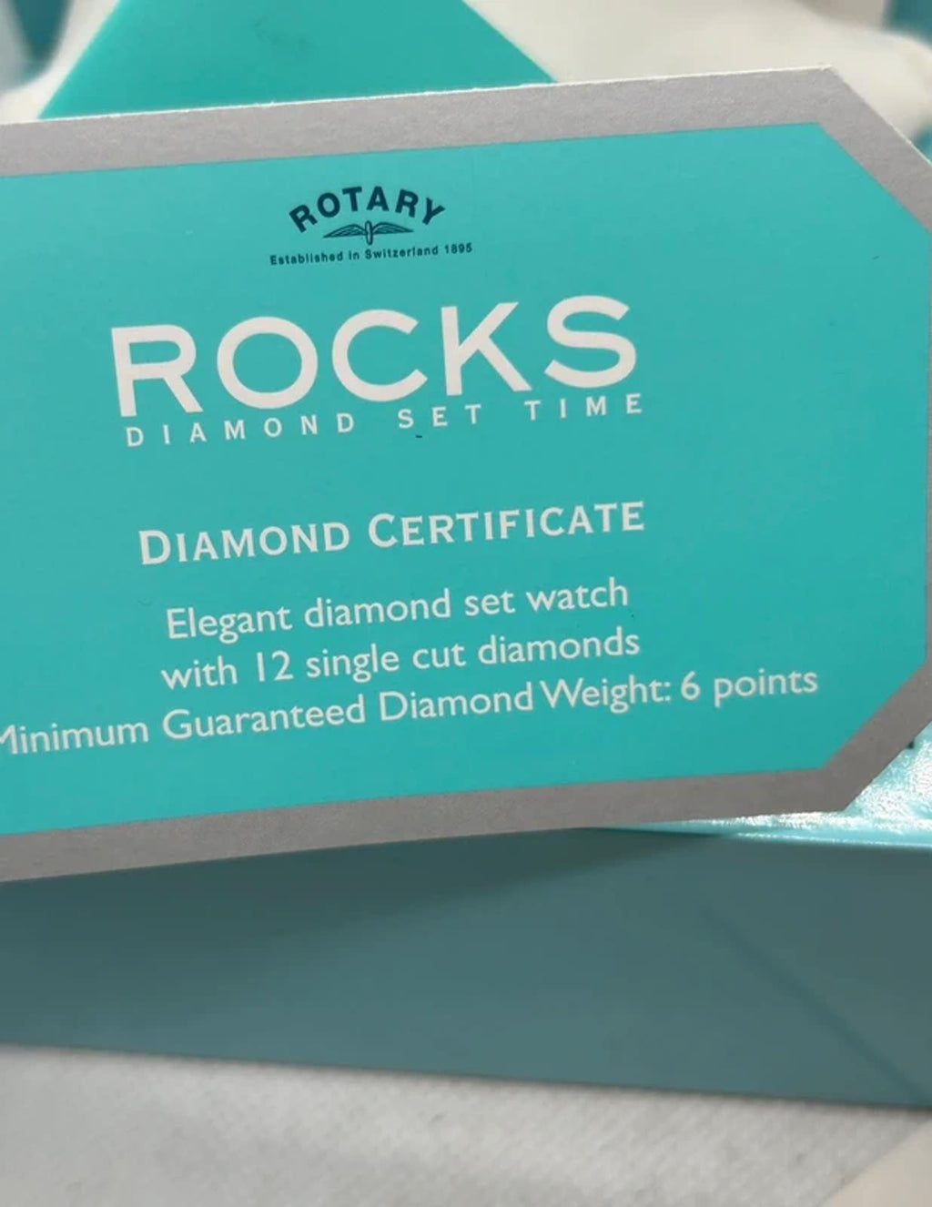 Stunning Ladies genuine diamond Rotary dress watch box and papers
