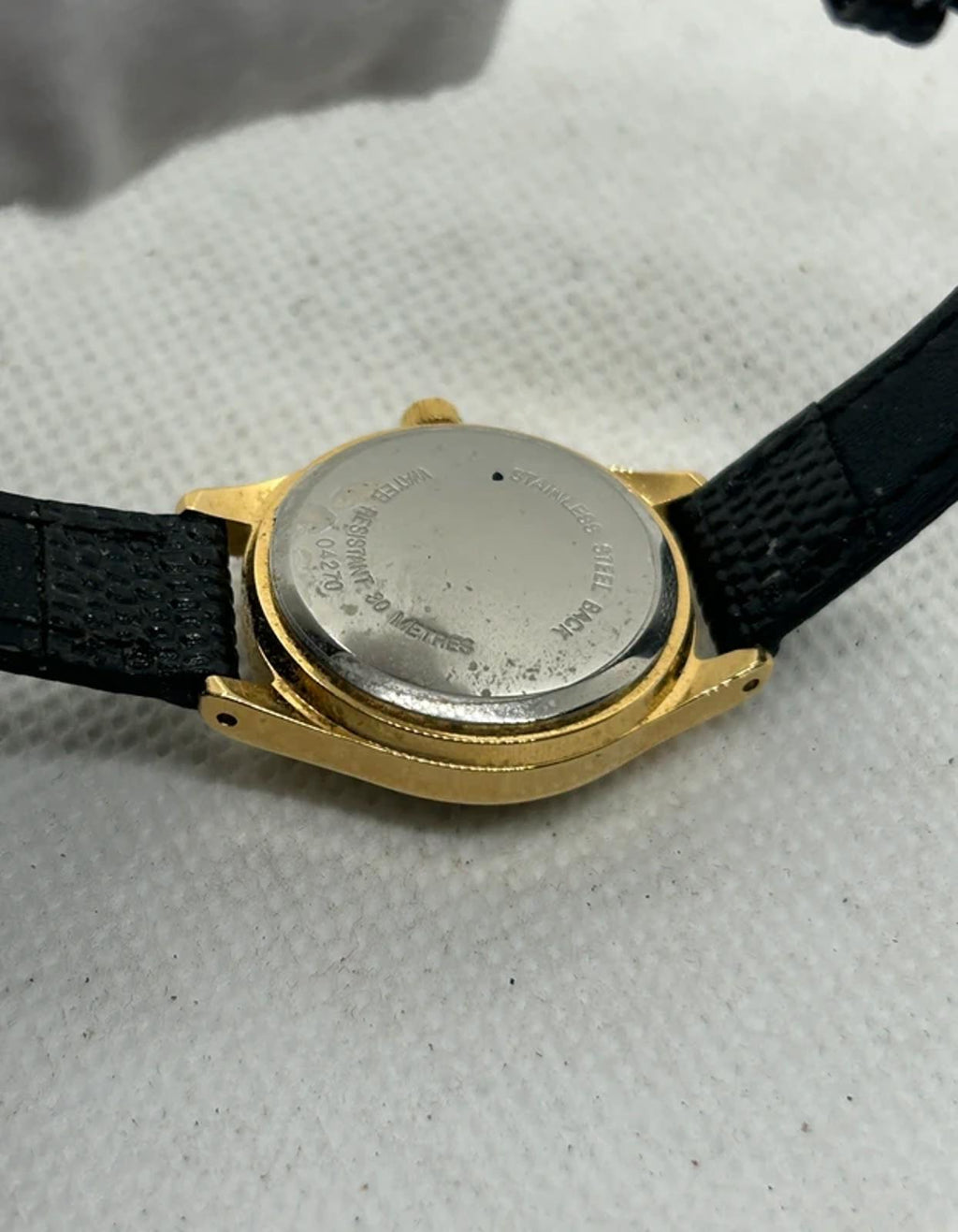 Ladies gold Sekonda case and dial with black strap with box