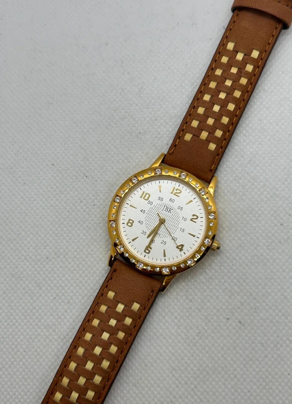 Ladies JBK Camrose and Kross seiko gold quartz white dial with box and papers