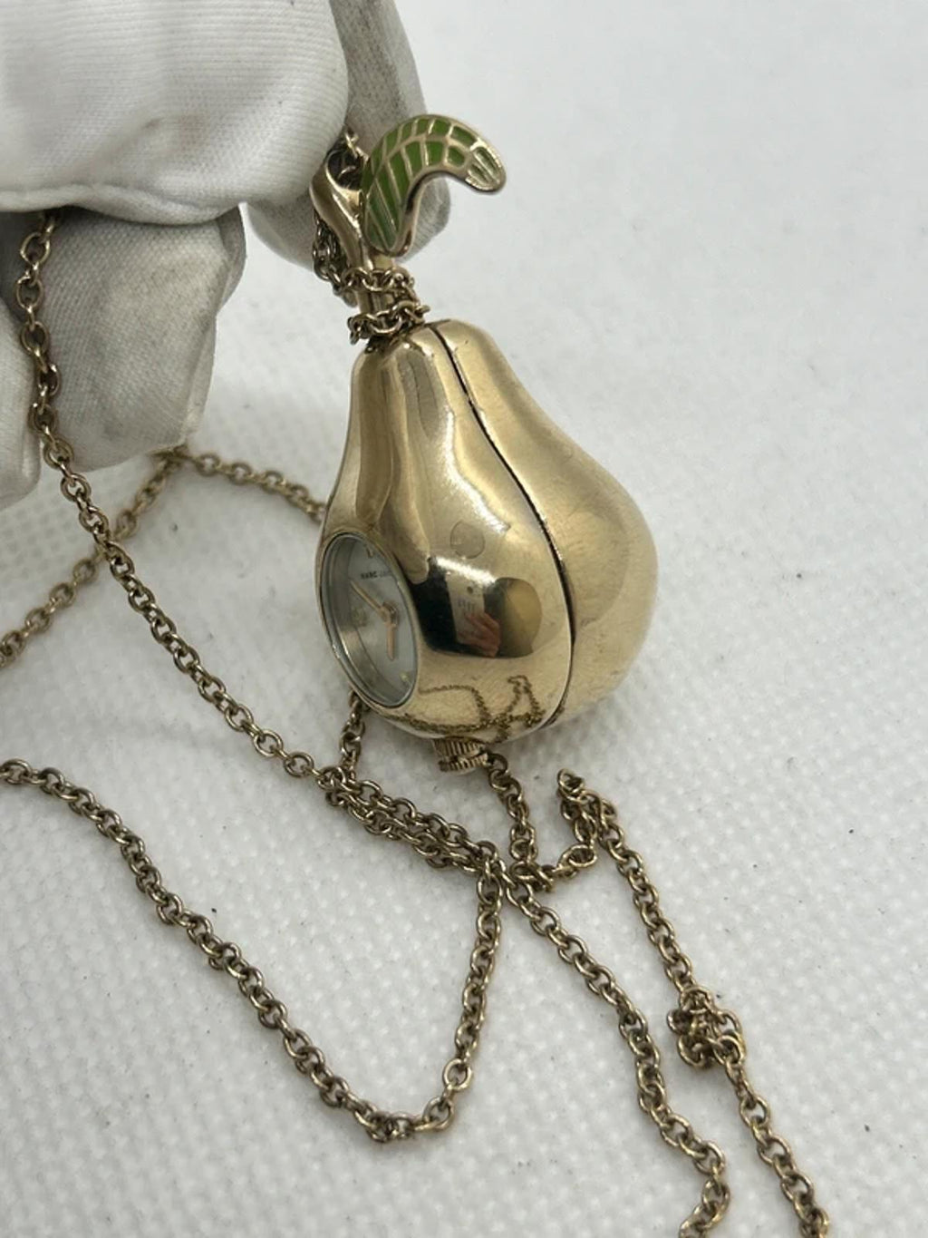 Marc Jacobs gold pear watch necklace pendant