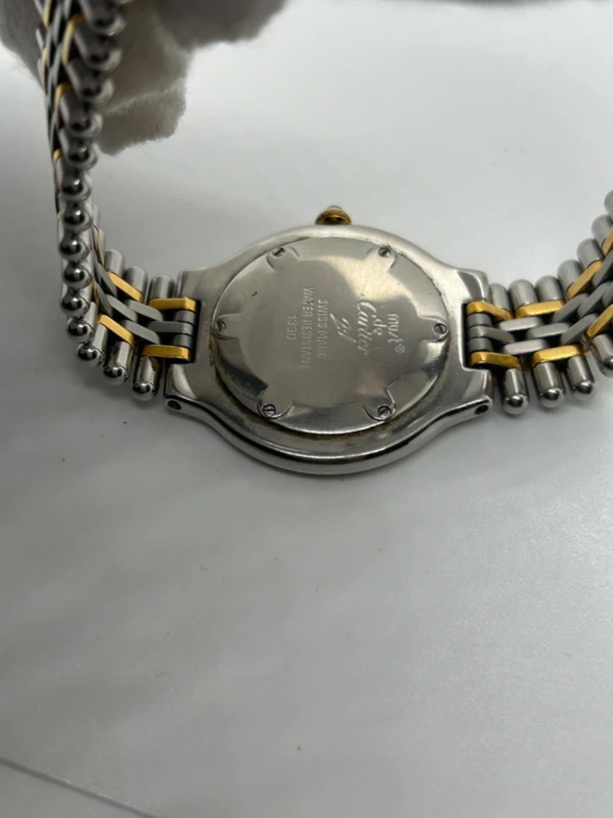 Must de Cartier Unisex silver and golden quartz watch
