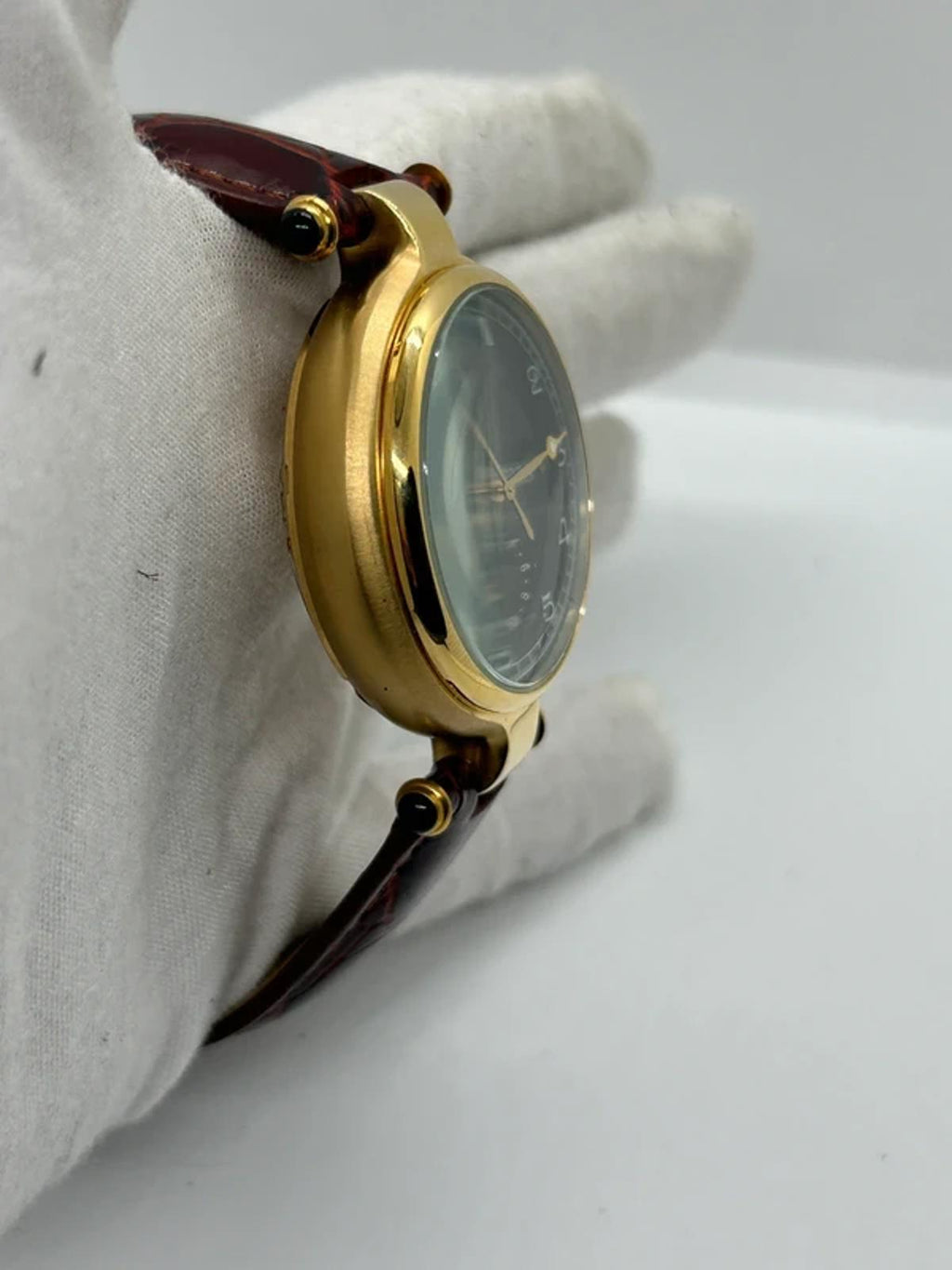 Stauer men’s automatic gold cases watch’s leather strap with box and papers