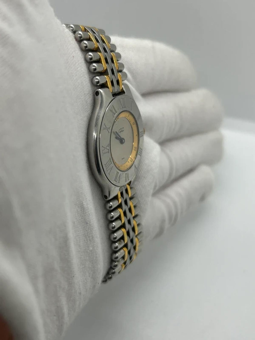 Must de Cartier Unisex silver and golden quartz watch