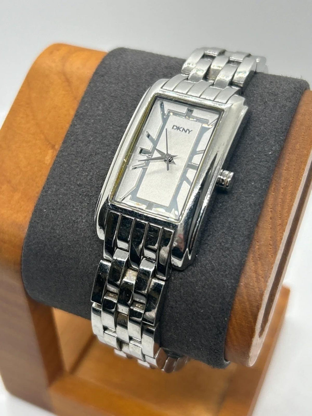 Ladies DKNY tank shape watch white dial