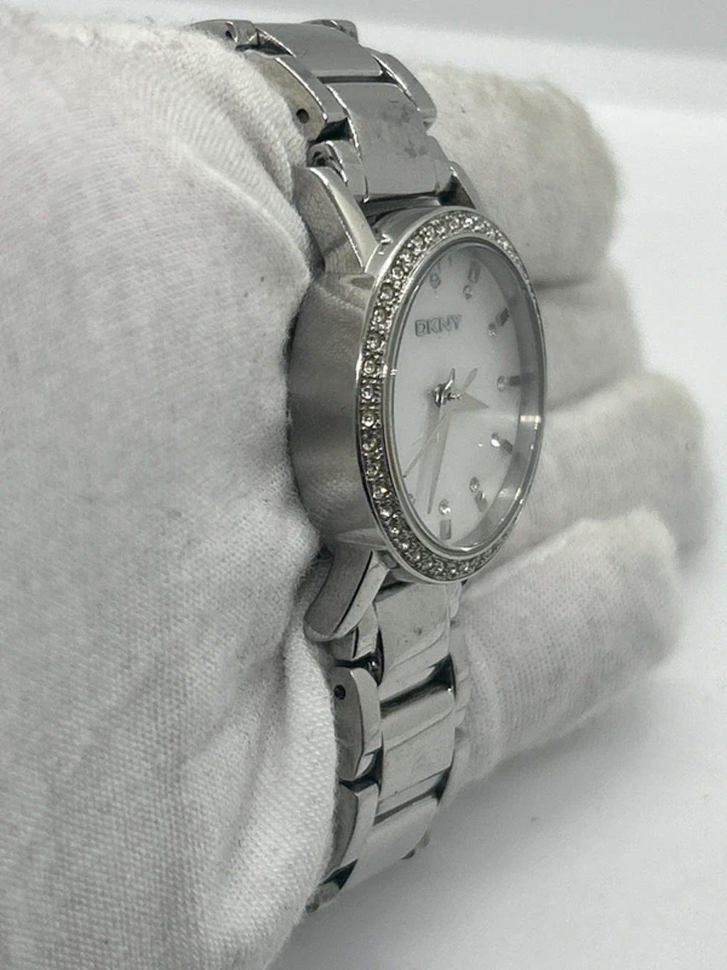 Ladies DKNY silver watch white dial silver bracelet