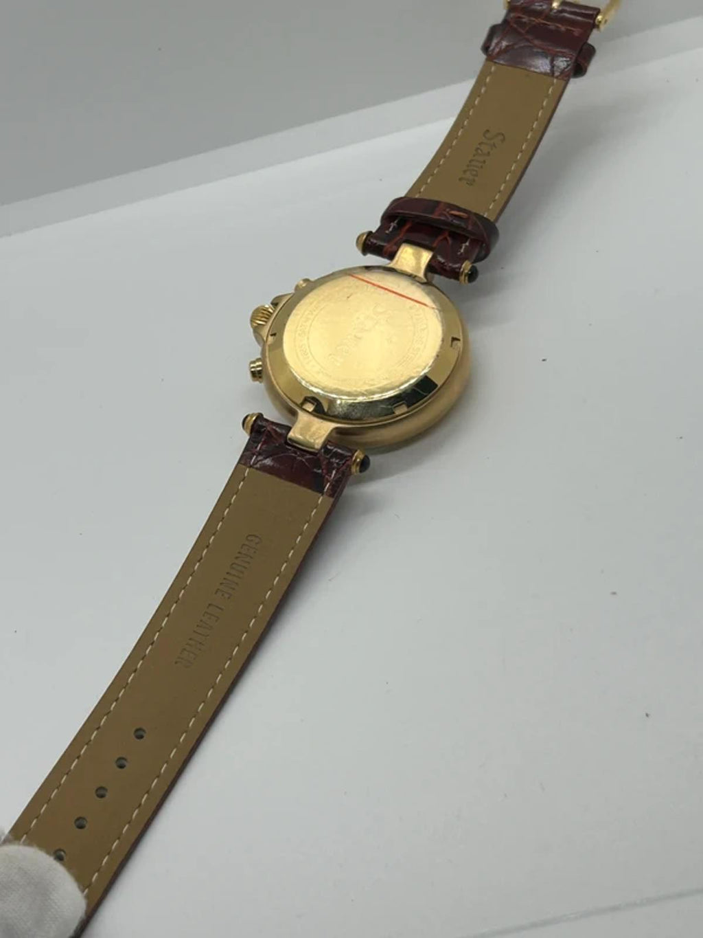 Stauer men’s automatic gold cases watch’s leather strap with box and papers