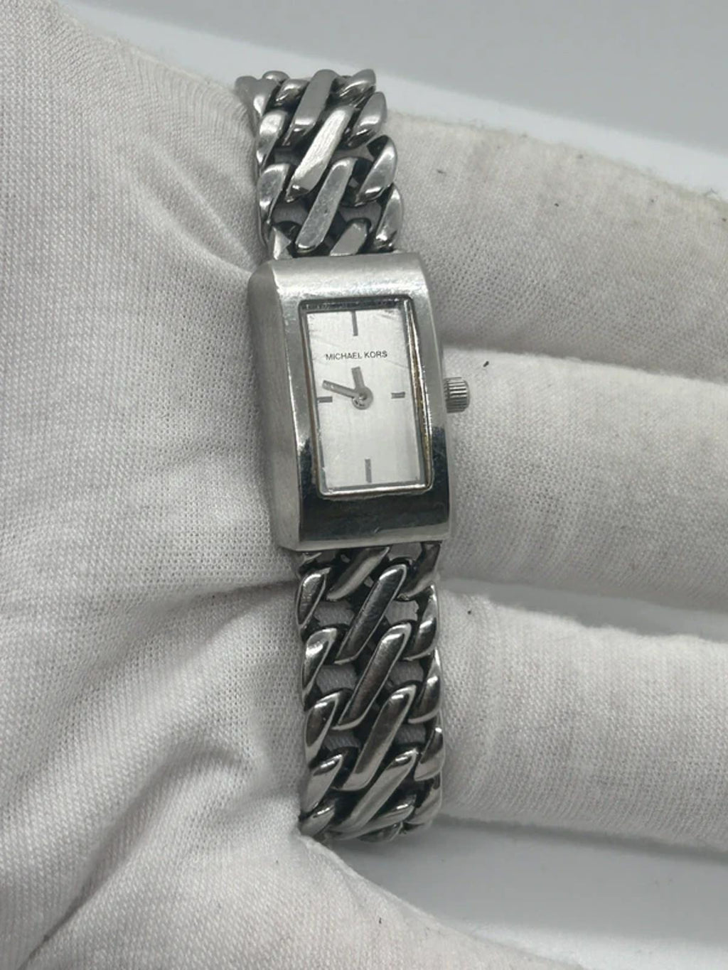 Ladies small Michael Kors tank watch with box and papers