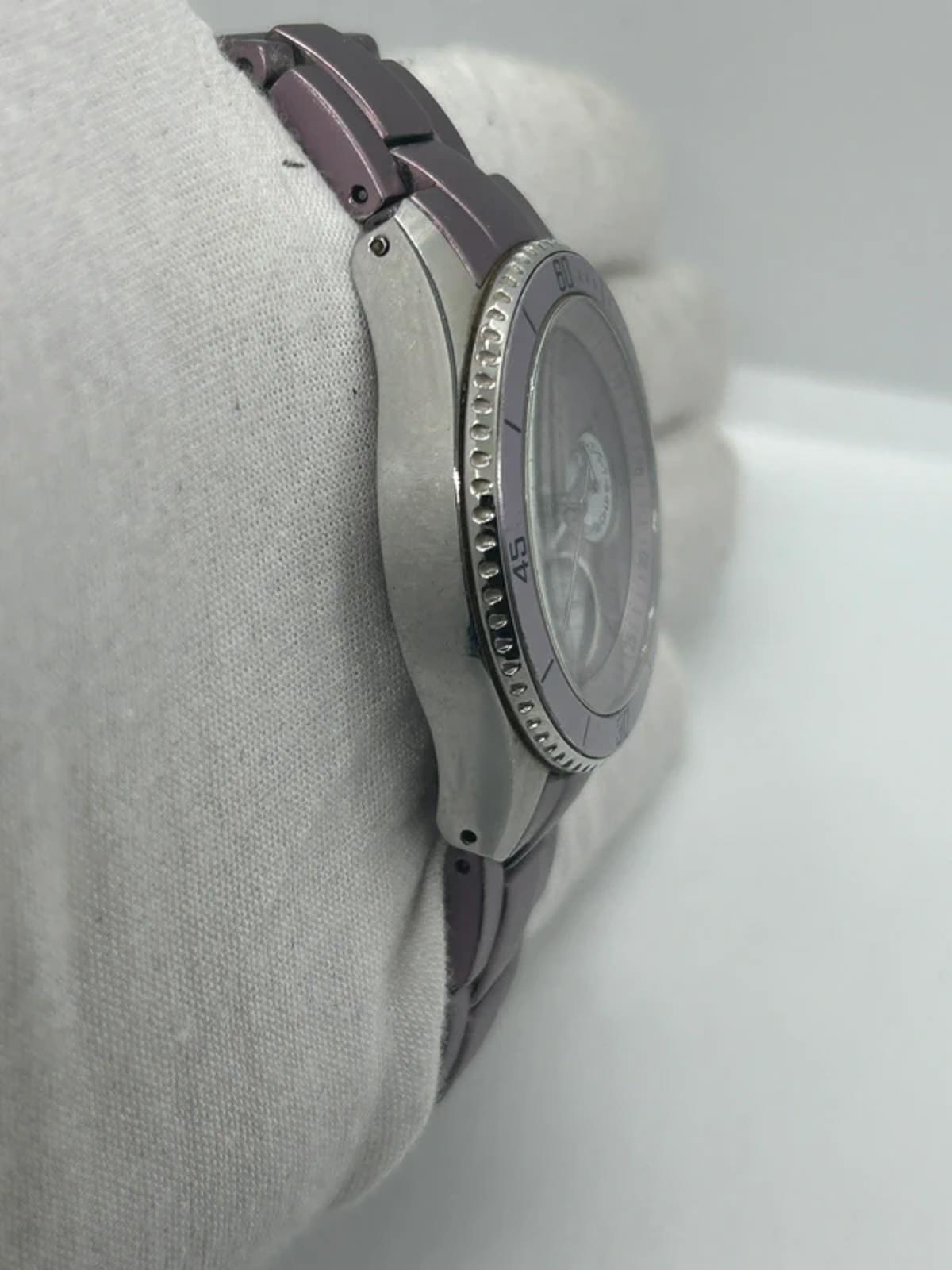 Ladies Lilac fossil quartz watch with gemstone bezel
