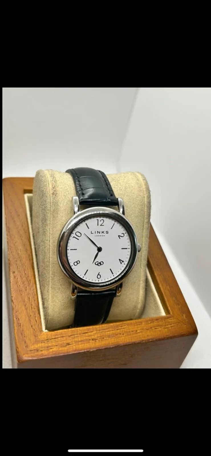 Links of London ladies quartz watch silver and black with box and papers