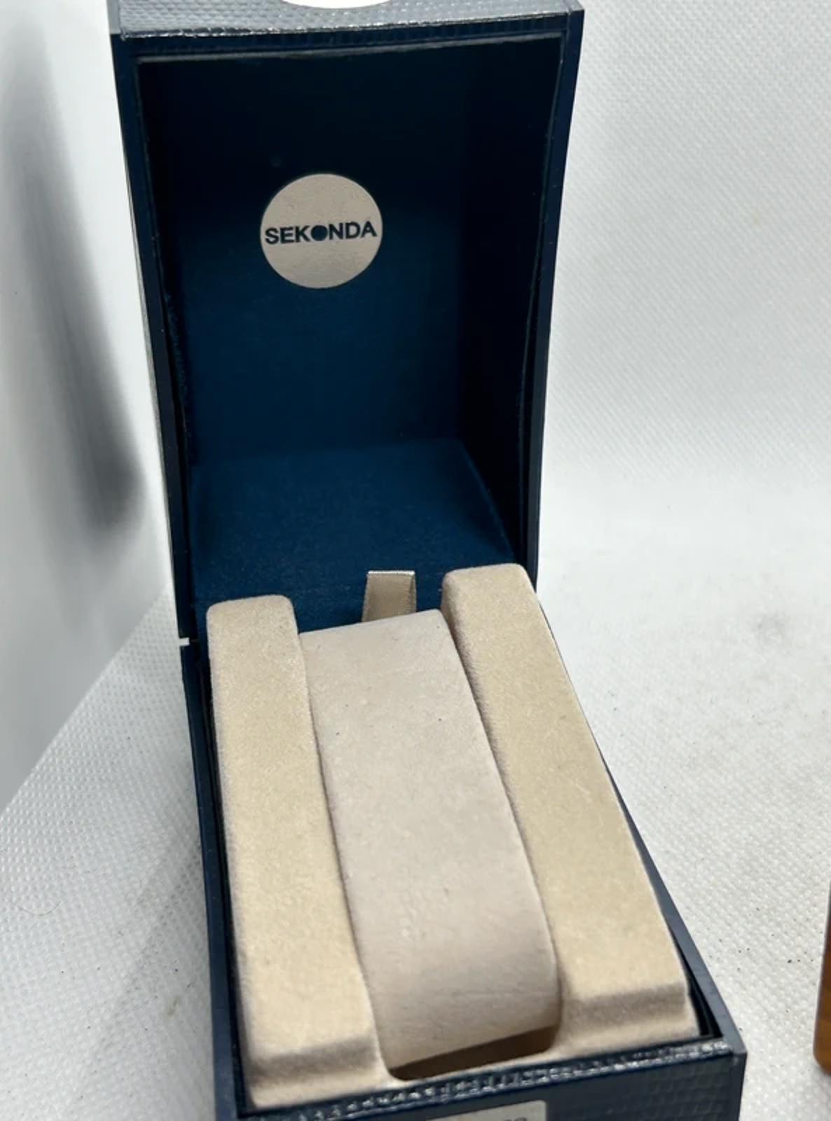 Ladies gold Sekonda case and dial with black strap with box