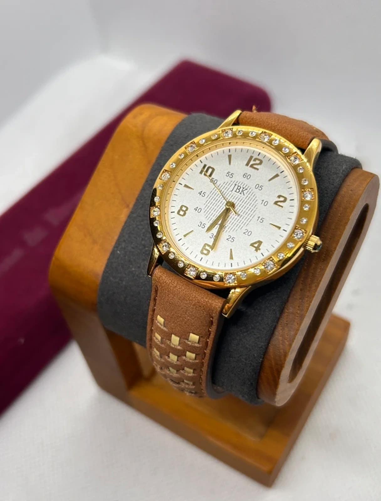 Ladies JBK Camrose and Kross seiko gold quartz white dial with box and papers